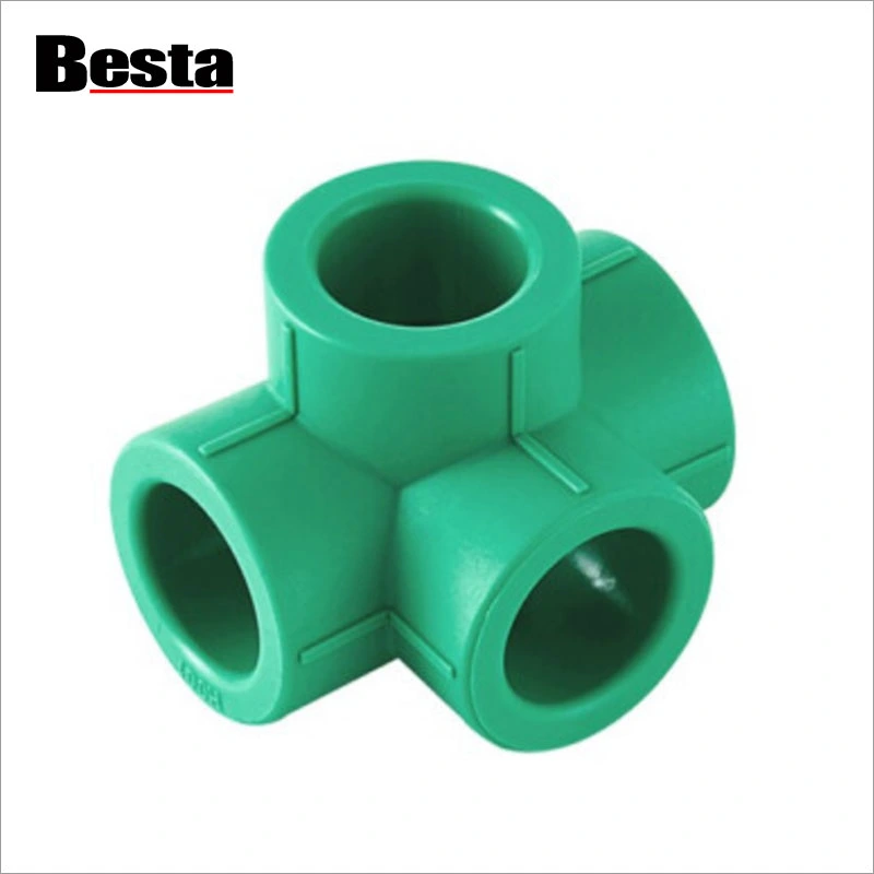 PPR plastic fitting four ways elbow is essential in modern industry and daily life